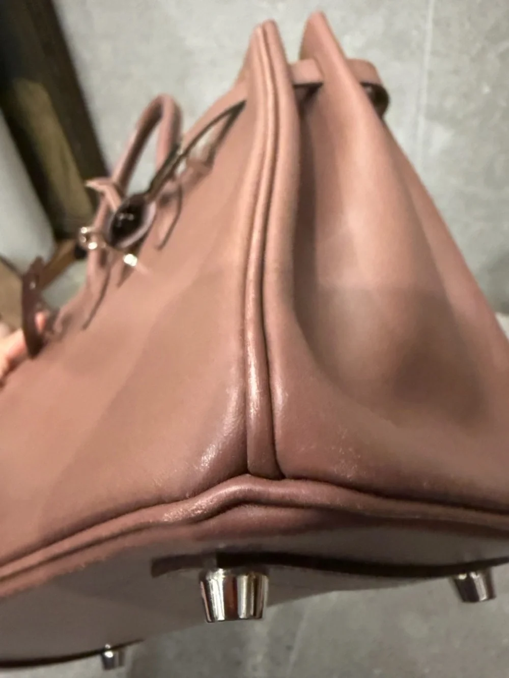 Hermes Birkin 25 Griolet Tadelakt With Palladium Hardware